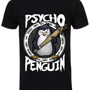 Psycho Penguin Cute, Cuddly & Psychotic Men’s Black T-Shirt