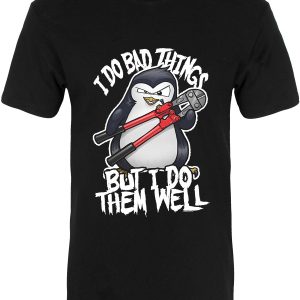 Psycho Penguin I Do Bad Things Men’s Premium Black T-Shirt