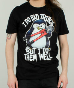 Psycho Penguin I Do Bad Things Mens Premium Black T Shirt 3