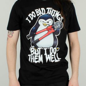 Psycho Penguin I Do Bad Things Mens Premium Black T Shirt 3