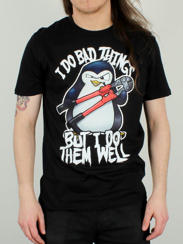 Psycho Penguin I Do Bad Things Men’s Premium Black T-Shirt