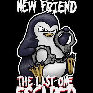 Psycho Penguin I Need A New Friend Mens Black T Shirt 3