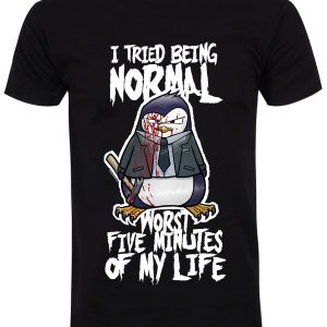 Psycho Penguin I Tried Being Normal Men’s Black T-Shirt