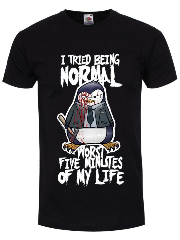 Psycho Penguin I Tried Being Normal Men’s Black T-Shirt