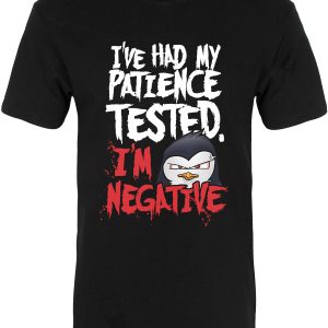 Psycho Penguin Patience Mens Premium Black T Shirt 1