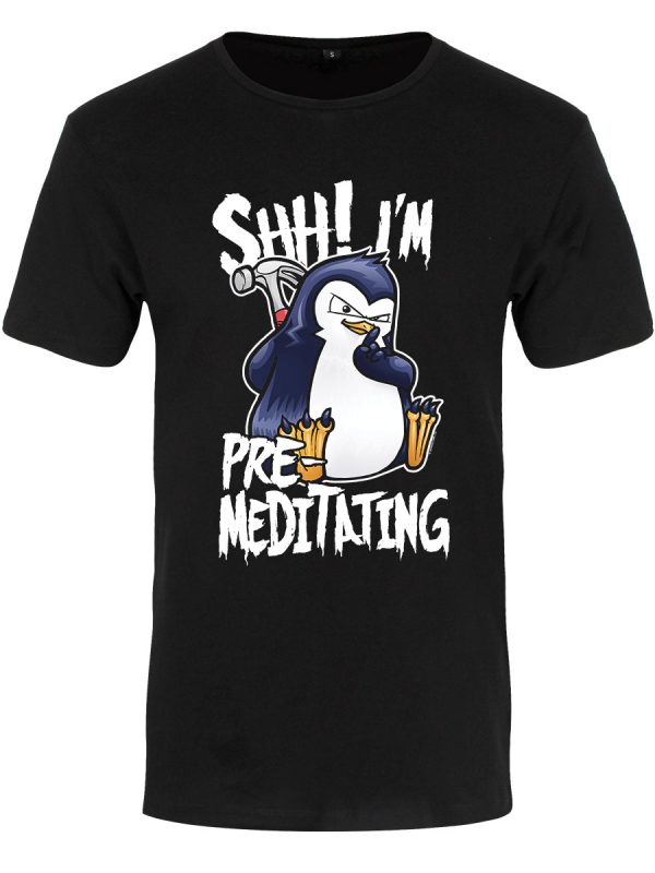 Psycho Penguin Shh! I’m Pre-Meditating Men’s Premium Black T-Shirt