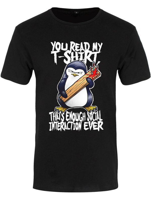 Psycho Penguin You Read My T-Shirt That’s Enough Men’s Premium Black T-Shirt