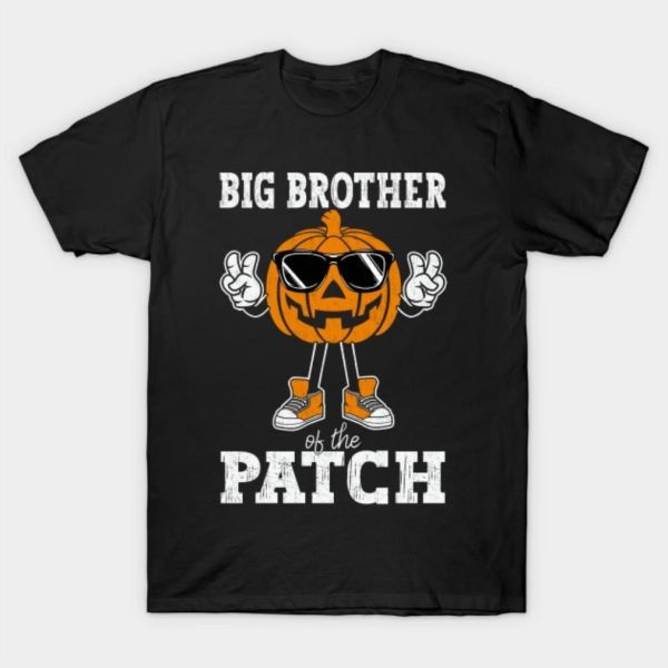 Pumpkin Big Brother of the Patch Cool Kids Boy 2023 Halloween T-Shirt