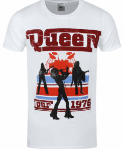 Queen 76 Tour Silhouettes Mens White T Shirt 1