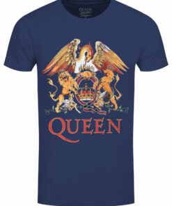 Queen Classic Crest Mens Denim Blue T Shir 1