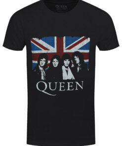 Queen Vintage Union Jack Mens Black T Shirt 1