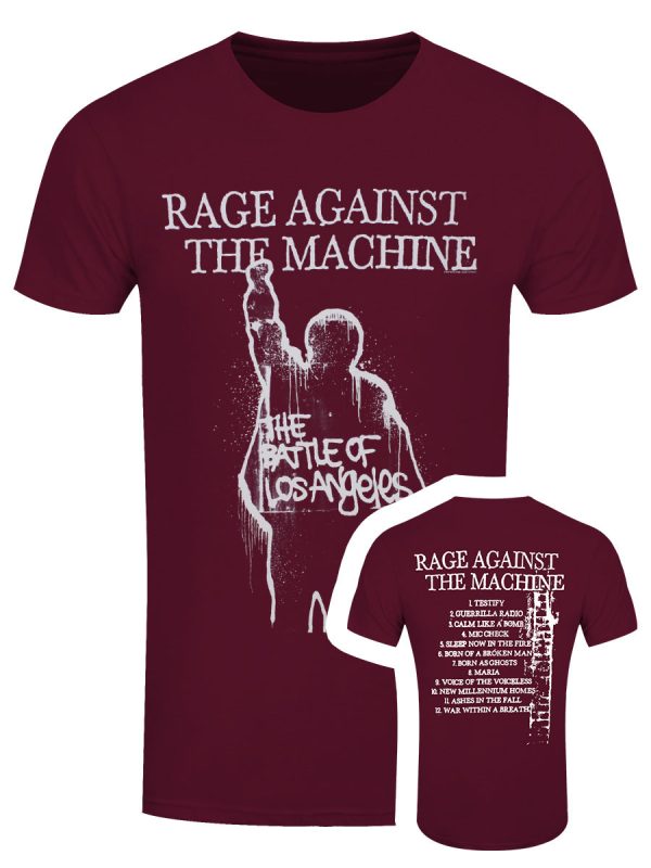 Rage Against The Machine BOLA Album Cover Men’s Maroon T-Shirt