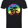 Rainbow Mushroom Men’s Black T-Shirt