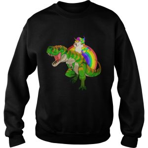 Rainbow Unicorn Riding T Rex Shirt 3