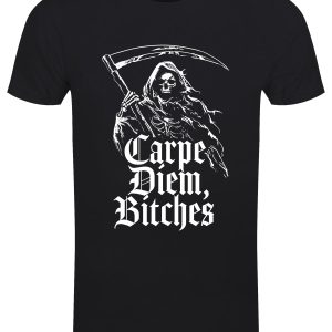 Reaper Carpe Diem, Bitches Men’s Black T-Shirt