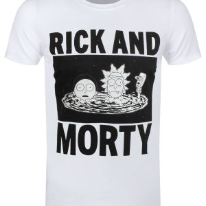 Rick And Morty Black And White Men’s White T-Shirt