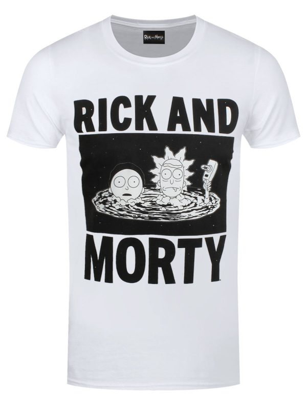 Rick And Morty Black And White Men’s White T-Shirt