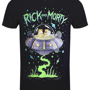 Rick and Morty Space Cruiser Men’s Black T-Shirt