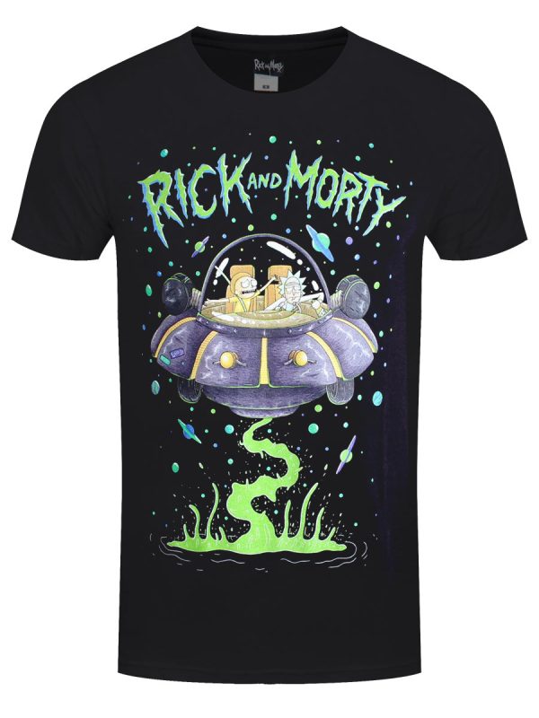 Rick and Morty Space Cruiser Men’s Black T-Shirt