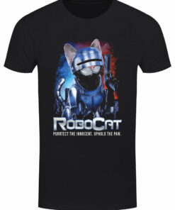 RoboCat Mens Black T Shirt 1
