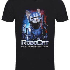 RoboCat Mens Black T Shirt 1