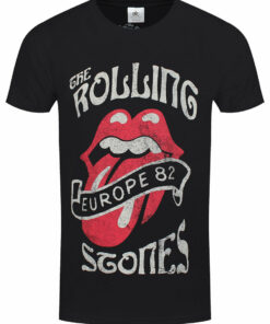 Rolling Stones Europe 82 Tour Mens Black T Shirt 1