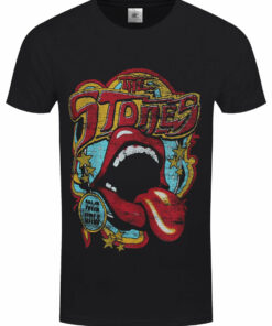 Rolling Stones Retro 70s Vibe Mens Black T Shirt 1