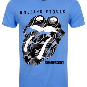 Rolling Stones Steel Wheels Men’s Blue T-Shirt