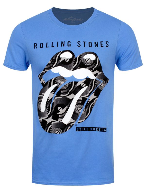 Rolling Stones Steel Wheels Men’s Blue T-Shirt