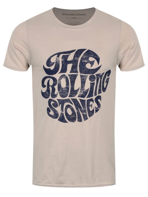 Rolling Stones Vintage 70s Logo Men’s Sand T-Shirt