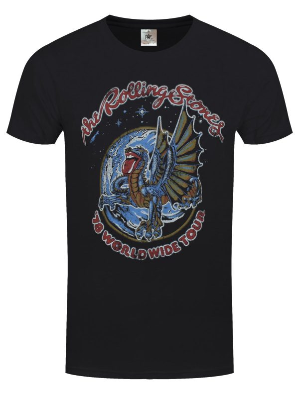 Rolling Stones Vintage Dragon 78 Men’s Black T-Shirt