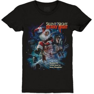 SILENT NIGHT DEADLY NIGHT HE KNOWS T-SHIRT