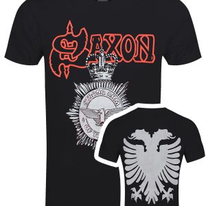 Saxon Strong Arm Of The Law Mens Black T Shirt 1