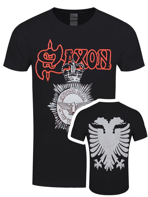 Saxon Strong Arm Of The Law Men’s Black T-Shirt