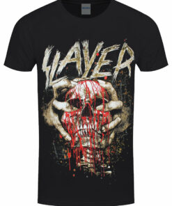 Slayer Skull Clench Mens Black T Shirt 1