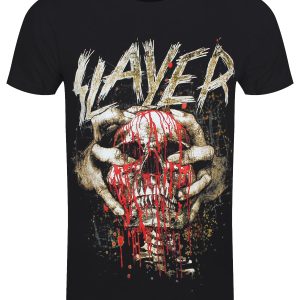 Slayer Skull Clench Mens Black T Shirt 1