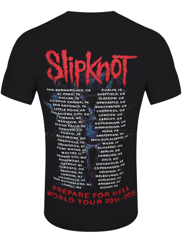 Slipknot Prepare for Hell 2014-15 Tour Men’s Black T-Shirt