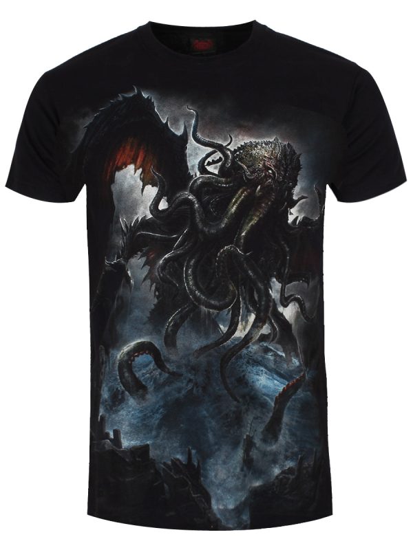 Spiral Cthulhu Men’s Black T-Shirt