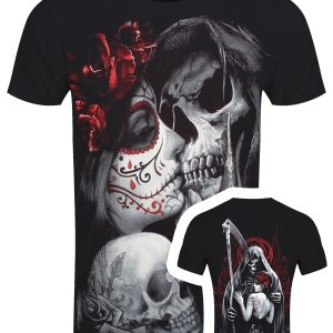 Spiral Dead Kiss Mens Black T Shirt 1