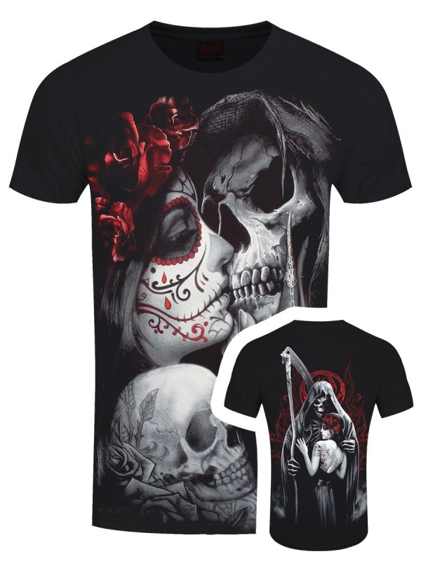 Spiral Dead Kiss Men’s Black T-Shirt