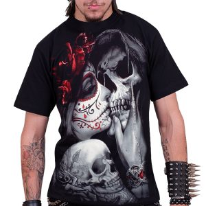 Spiral Dead Kiss Mens Black T Shirt 3