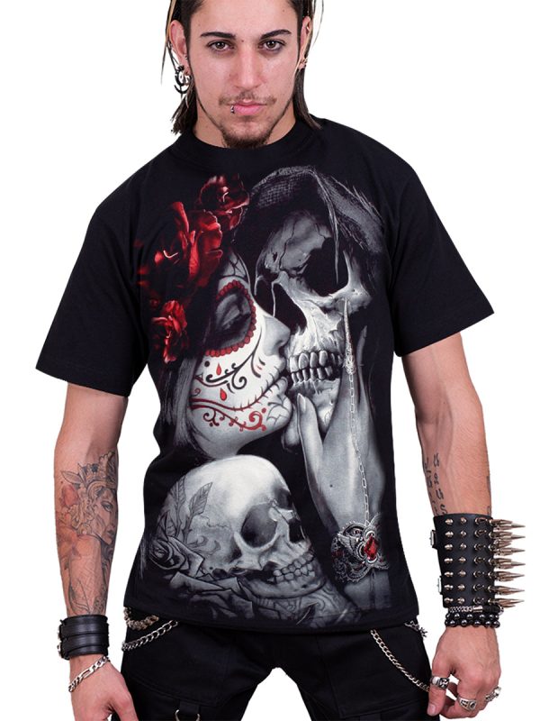 Spiral Dead Kiss Men’s Black T-Shirt