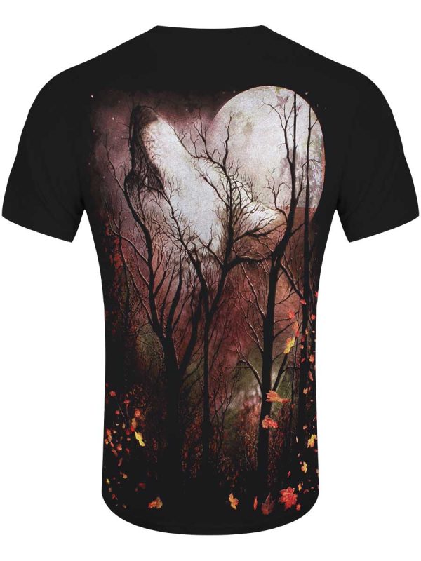 Spiral Forest Wolf Organic Men’s Black T-Shirt