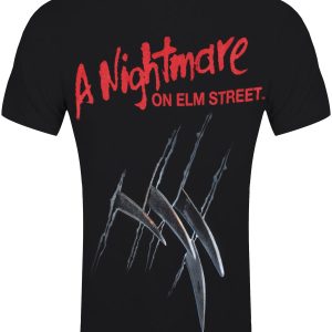 Spiral Freddy Claws Elm Street Men’s Black T-Shirt