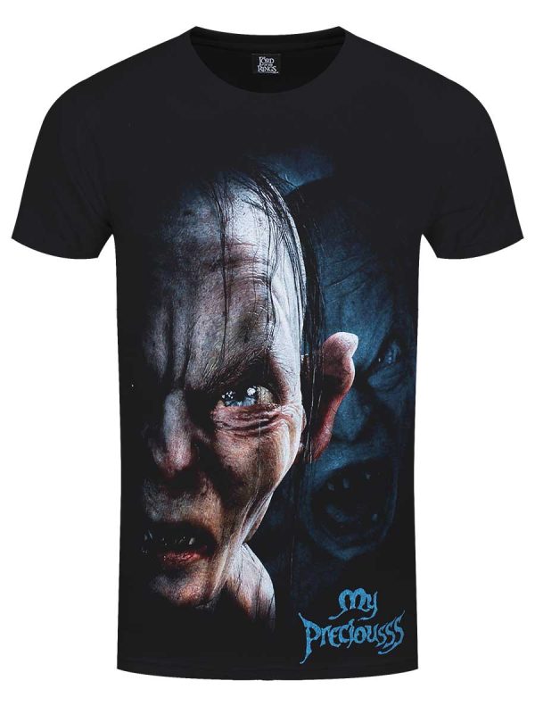 Spiral Lord of the Rings Gollum My Preciousss Men’s Black T-Shirt