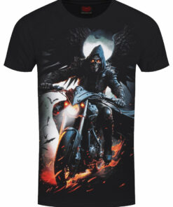 Spiral Night Rider Mens Black T Shirt 3