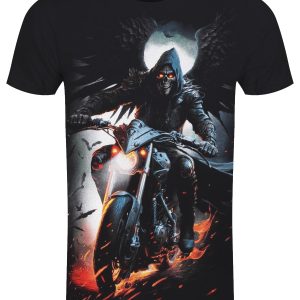 Spiral Night Rider Mens Black T Shirt 3