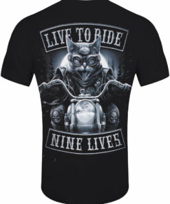 Spiral Nine Lives Mens Black T Shirt 2