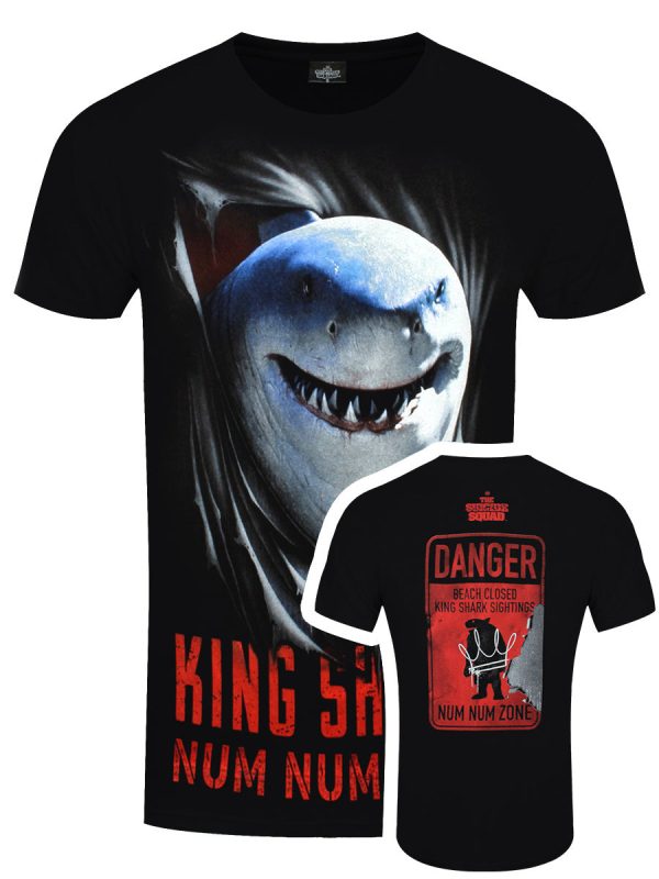 Spiral Suicide Squad King Shark Num Num Num Men’s Black T-Shirt