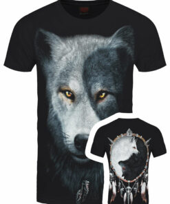 Spiral Wolf Chi Mens Black T Shirt 1